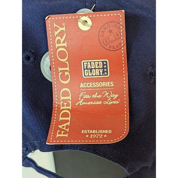 America Shaped Flag Faded Glory 2009 Blue Ball Cap Hat Adjustable Strap Back New - Picture 5 of 7